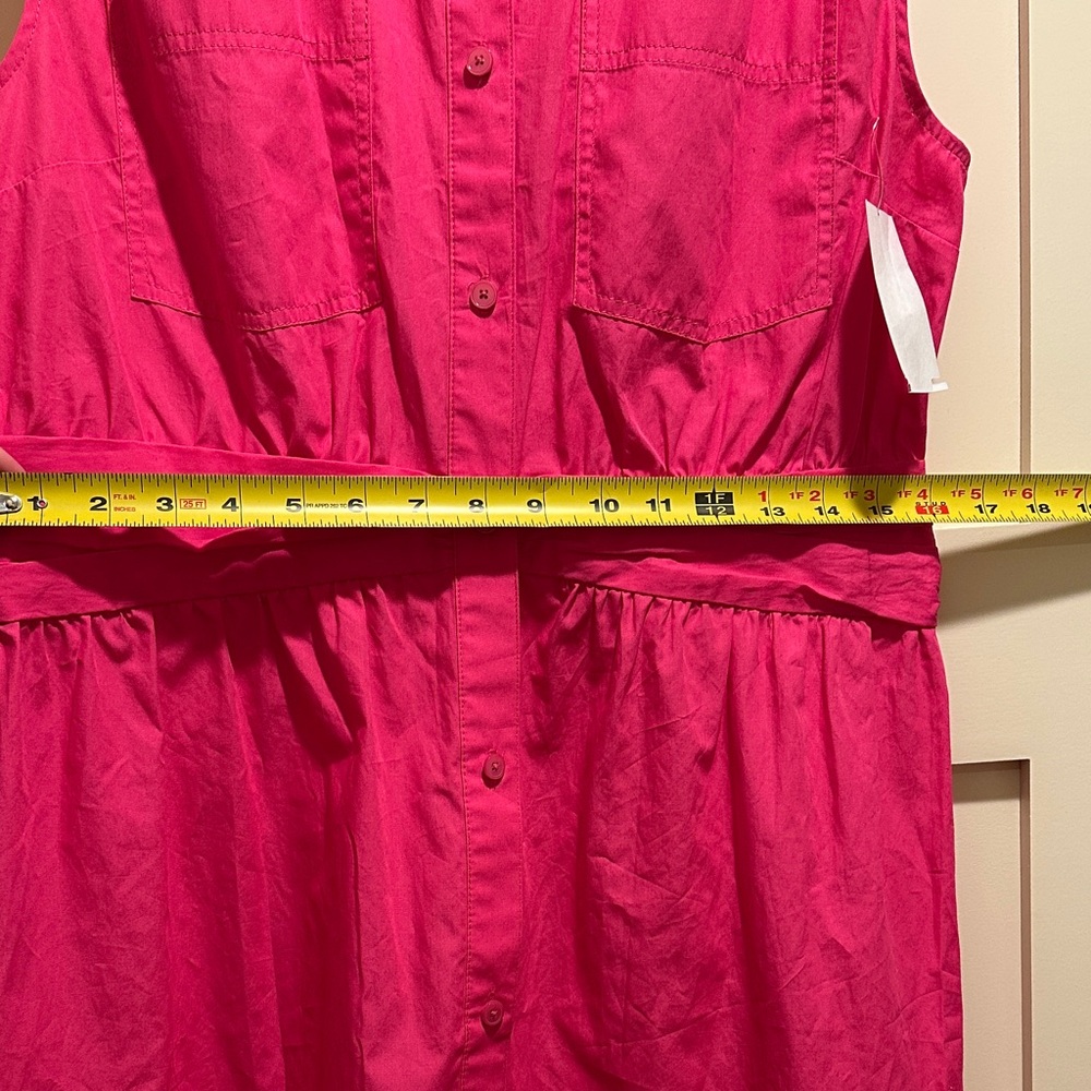 Derek Lam 10 Crosby Cora Sleeveless Cotton Shirtdress In Magenta Size 12 NWT - Picture 7 of 9